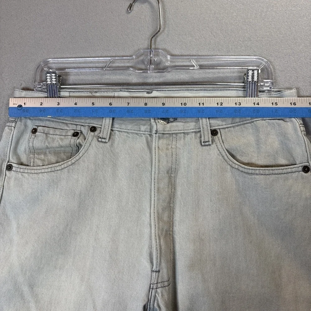 Vintage Levis 501 Jeans Mens Gray Straight Button Fly Made USA 32x29 (Tag 34x36)